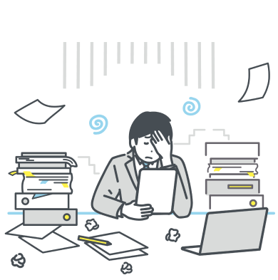 困っている男性のイラスト